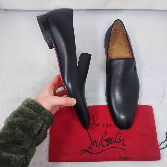 Christian Louboutin MENS Dandelion Black Leather Loafer Shoe - Picture 3 of 10
